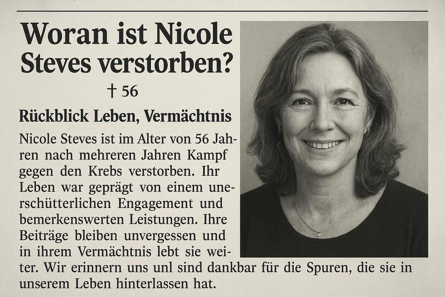 Woran ist Nicole Steves verstorben